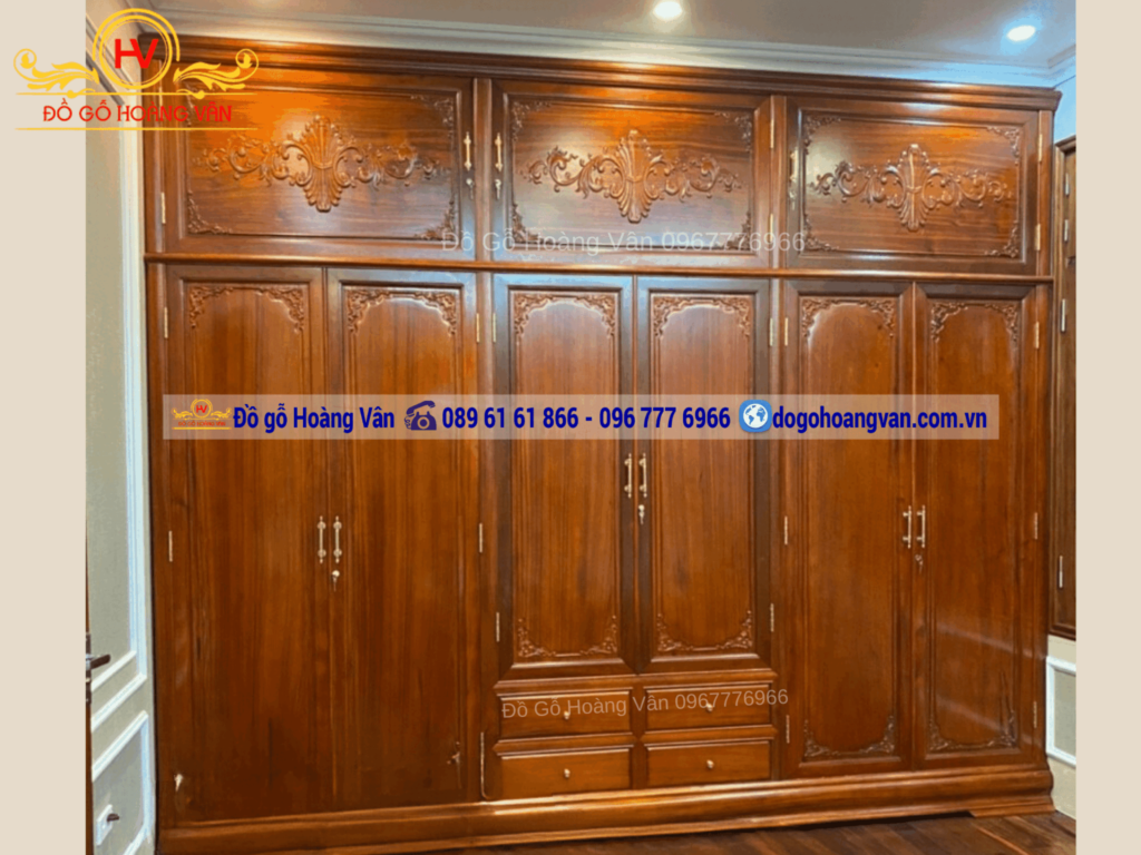 tủ quần áo phòng ngủ gỗ âm tường