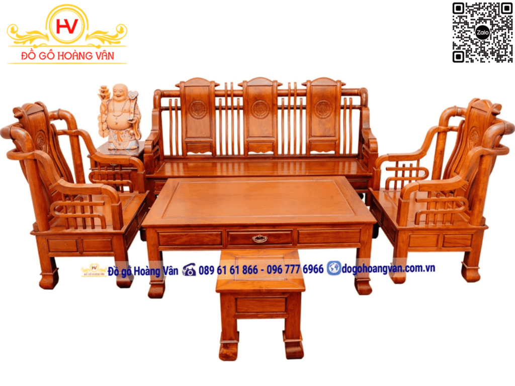 bàn ghế phòng khách gỗ hương