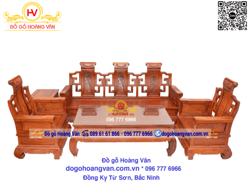 bàn ghế phòng khách gỗ hương