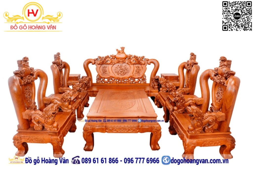 bộ bàn ghế gỗ phòng khách cao cấp
