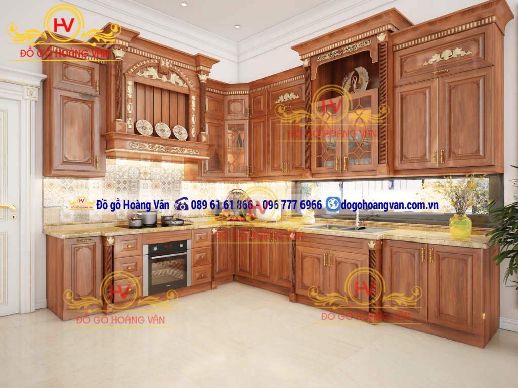 Tủ bếp gỗ tự nhiên