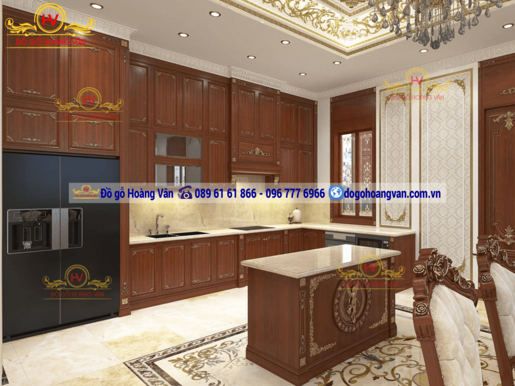 Tủ bếp gỗ tự nhiên