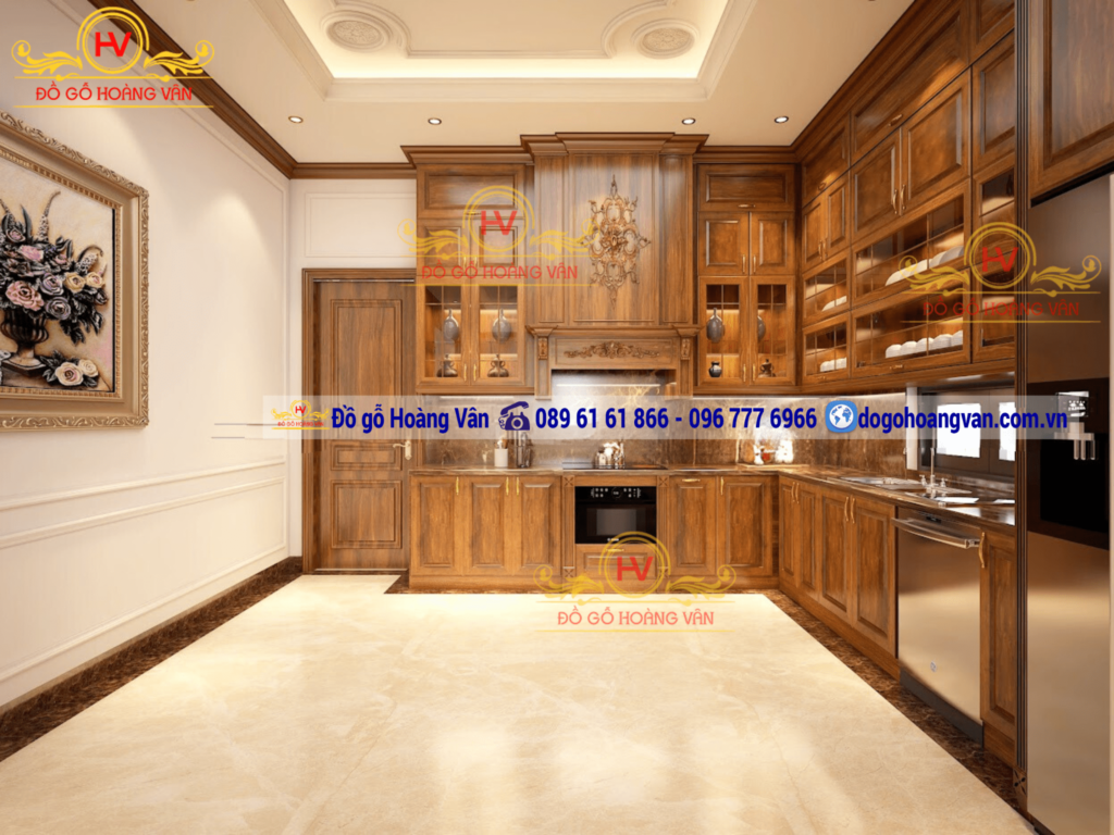Tủ bếp gỗ tự nhiên