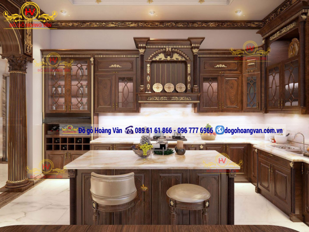 Tủ bếp gỗ tự nhiên