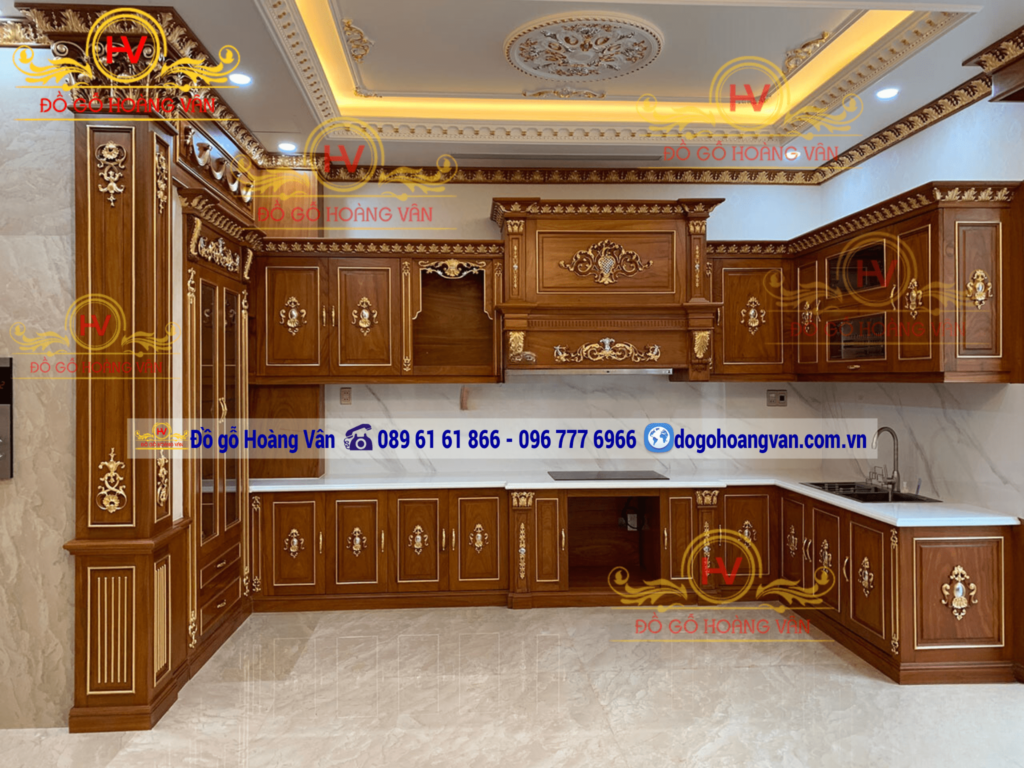 Tủ bếp gỗ tự nhiên