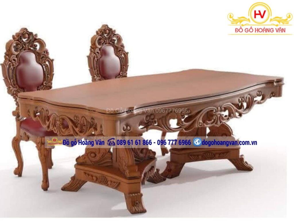 bàn ghế ăn gỗ tân cổ điển