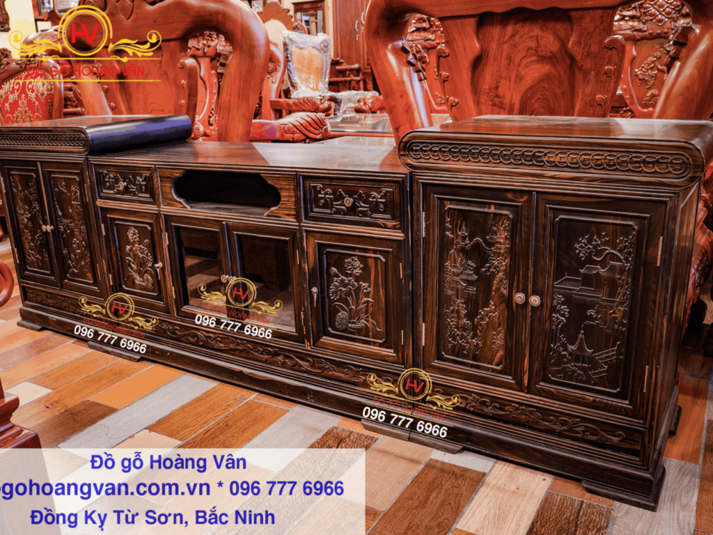 kệ tivi 3 cục bằng gỗ tự nhiên