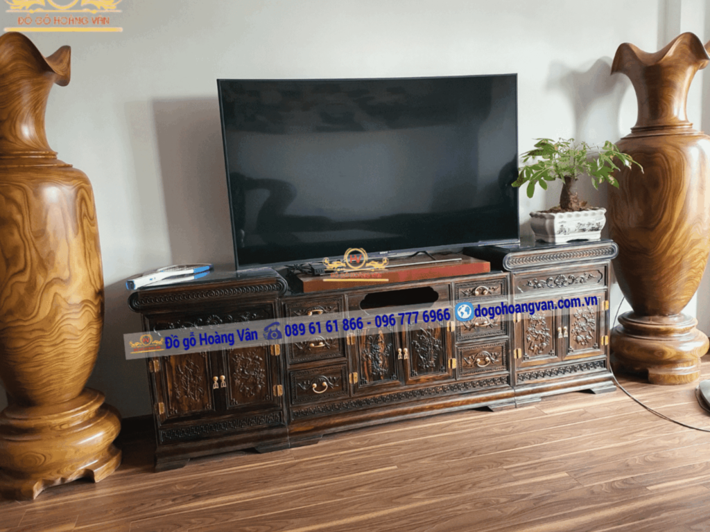 kệ tivi 3 cục bằng gỗ tự nhiên