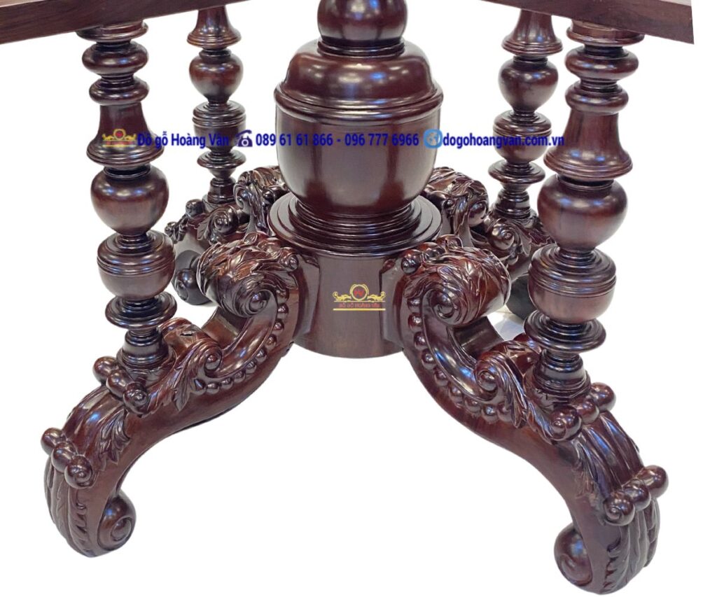 Bàn ghế ăn hồng hạt gỗ cẩm lai Lào